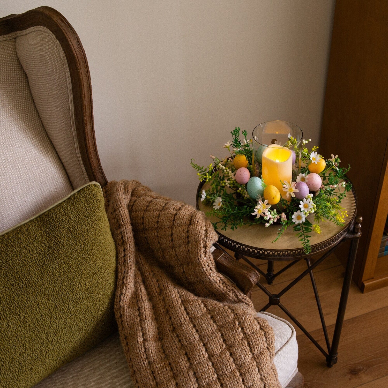 8" Artificial Easter Candle Holder Arrangement