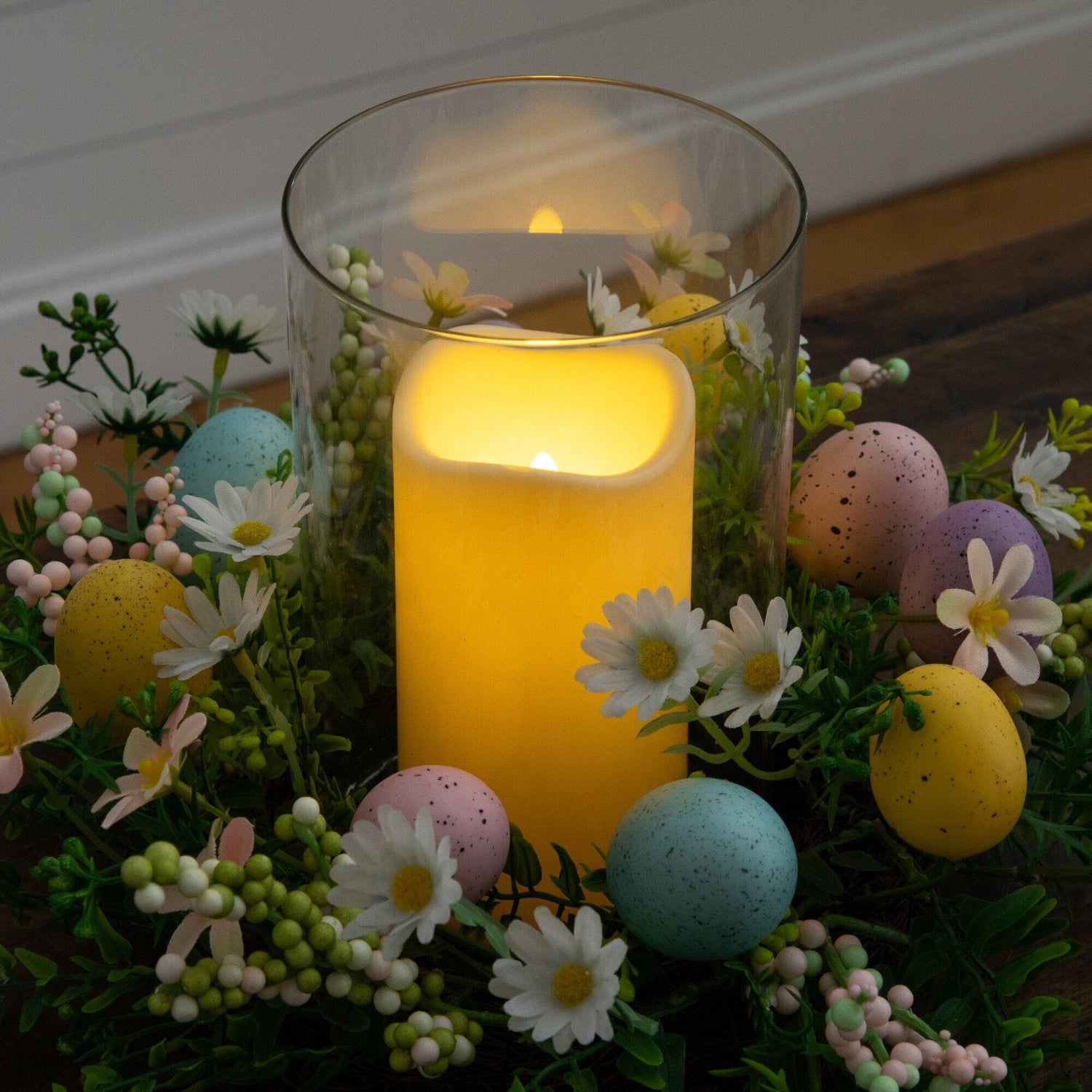 8" Artificial Easter Candle Holder Arrangement