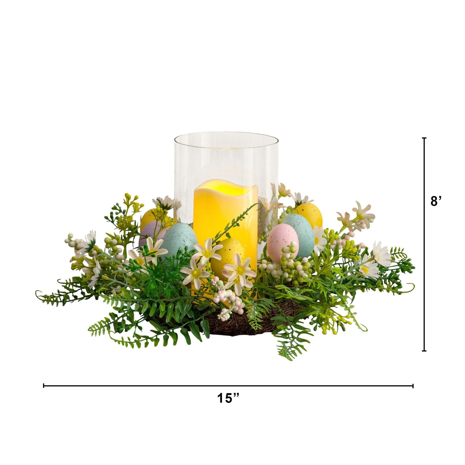 8" Artificial Easter Candle Holder Arrangement