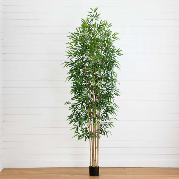 9’ Artificial Bamboo Tree with Real Bamboo Trunks