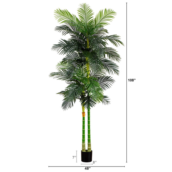 9’ Artificial Double Golden Cane Palm Tree