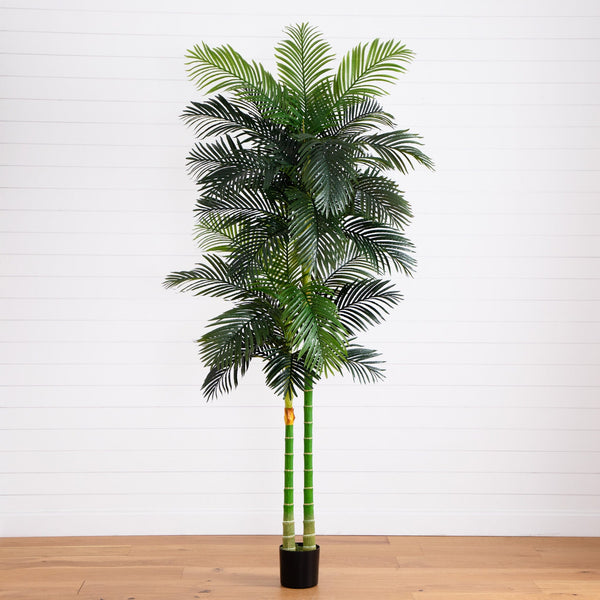 9’ Artificial Double Golden Cane Palm Tree