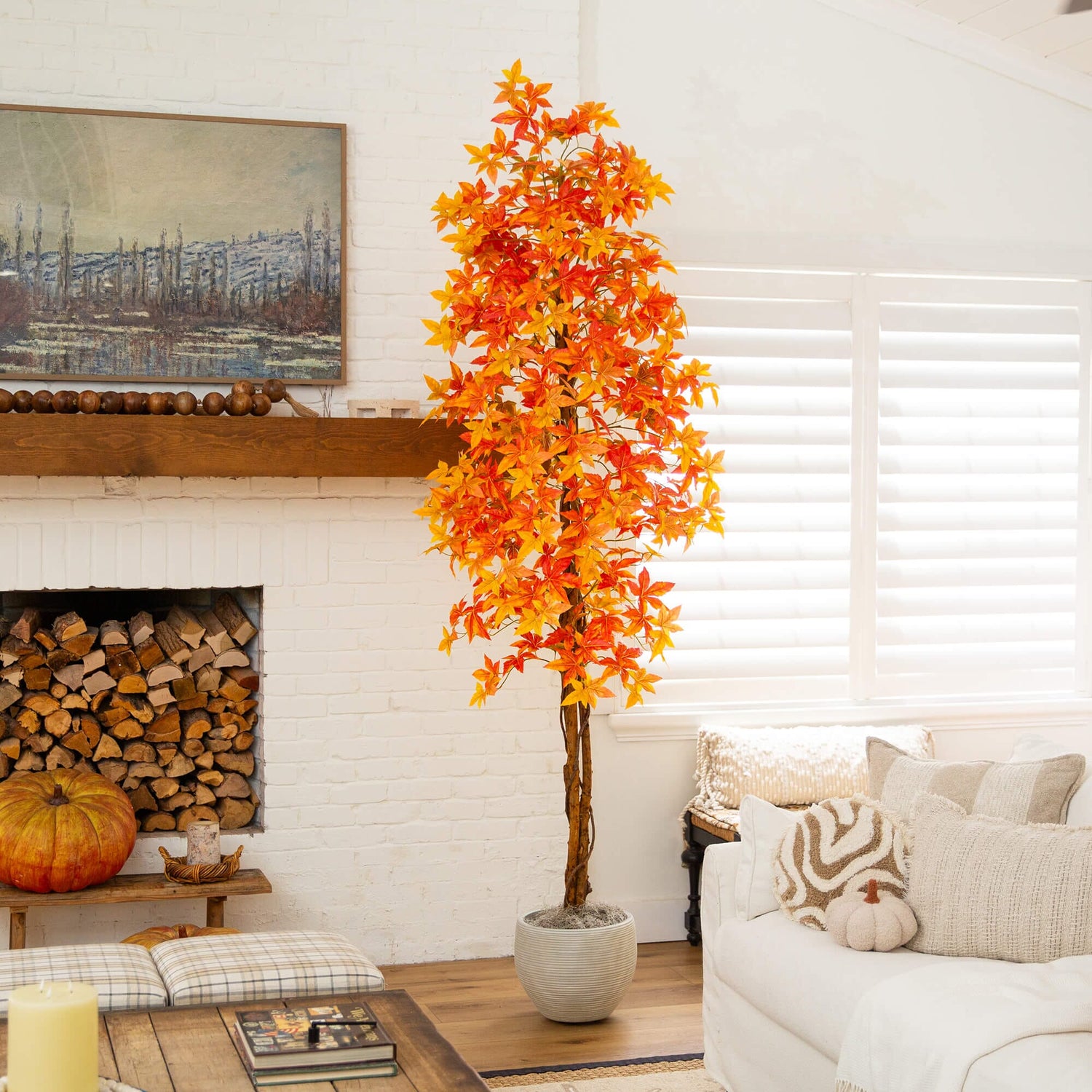 9' Autumn Deluxe Maple Artificial Fall Tree