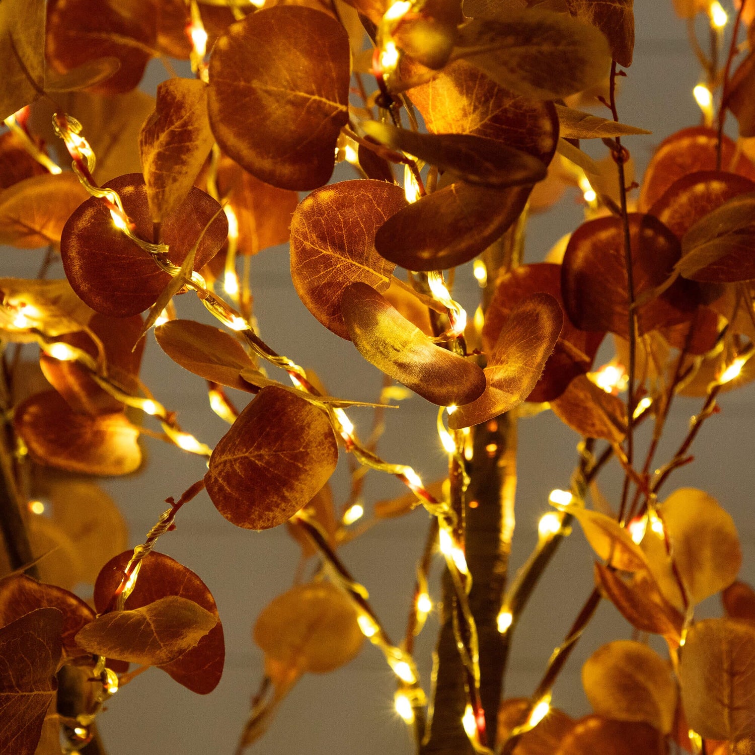 9' Pre-Lit Grand Autumn Eucalyptus Artificial Fall Tree with 700 Warm White LED Lights