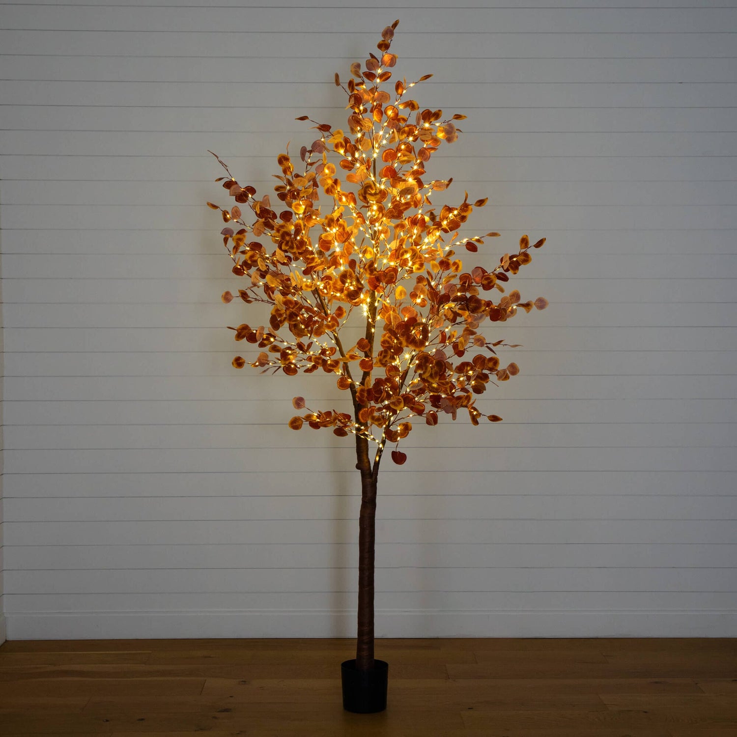 9' Pre-Lit Grand Autumn Eucalyptus Artificial Fall Tree with 700 Warm White LED Lights