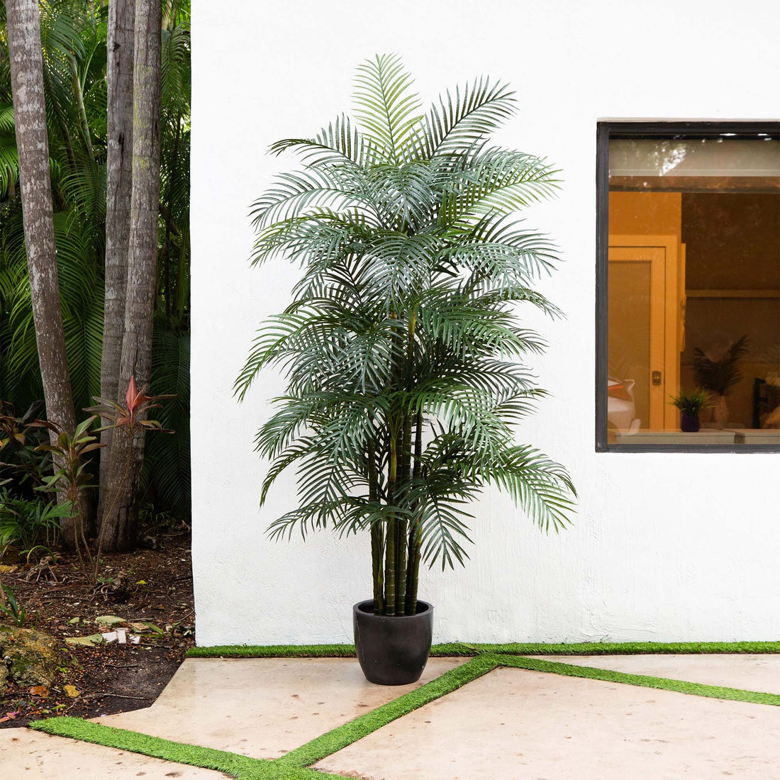 areca palm floor plant 9' UV Resistant Artificial Areca Palm Tree (Indoor/Outdoor)