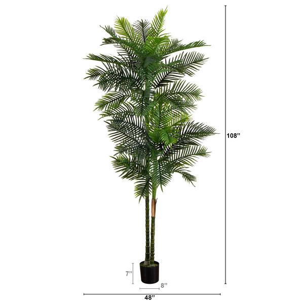 9’ UV Resistant Artificial Double Robellini Palm Tree (Indoor/Outdoor)