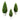 Artificial Holiday Cypress Trees in White Rustic Planters with Red Berries & Pinecones - Set of 3