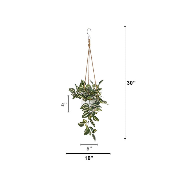 Artificial Wandering Jew & String of Hearts Hanging Plant - Set of 2
