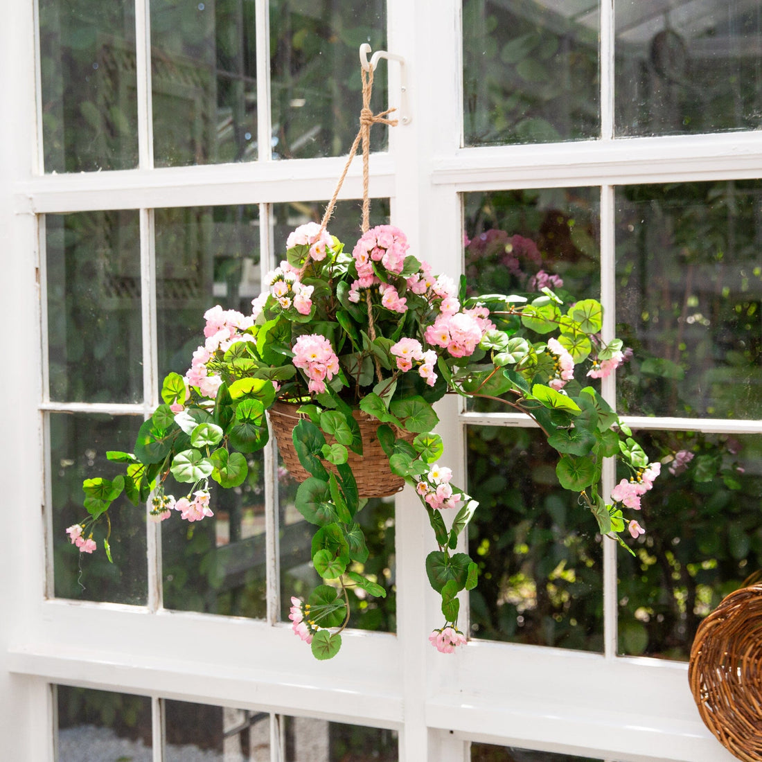 geranium hanging plant Geranium Hanging Basket Silk Plant 6609 Nearly Natural