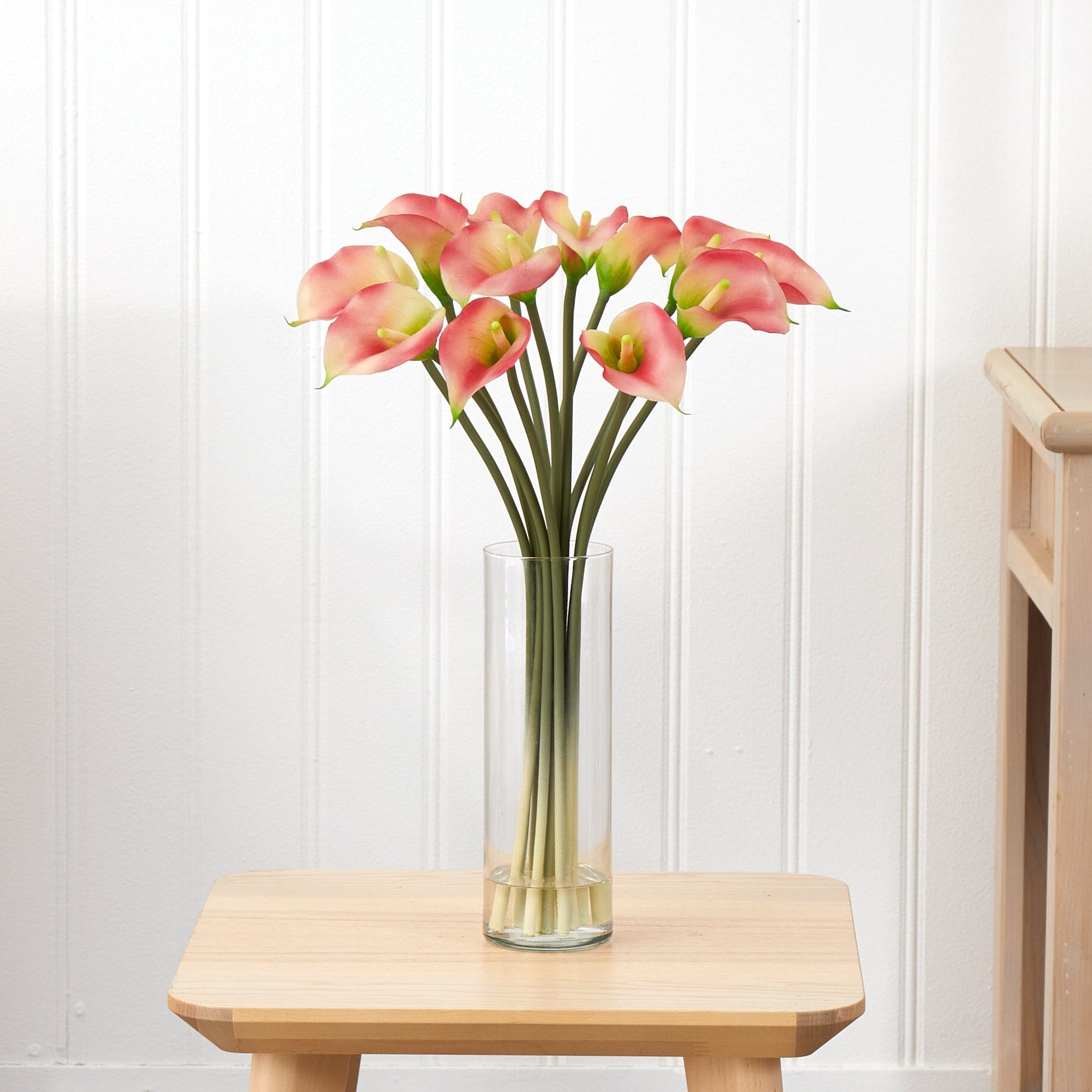 Mini Calla Lily Silk Flower Arrangement 1187 Nearly Natural