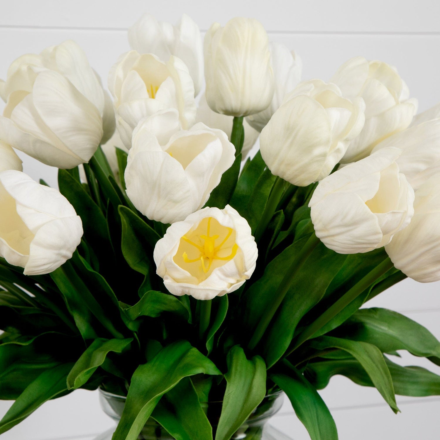 Signature Collection 24” Tulip Artificial Arrangement in Glass Vase