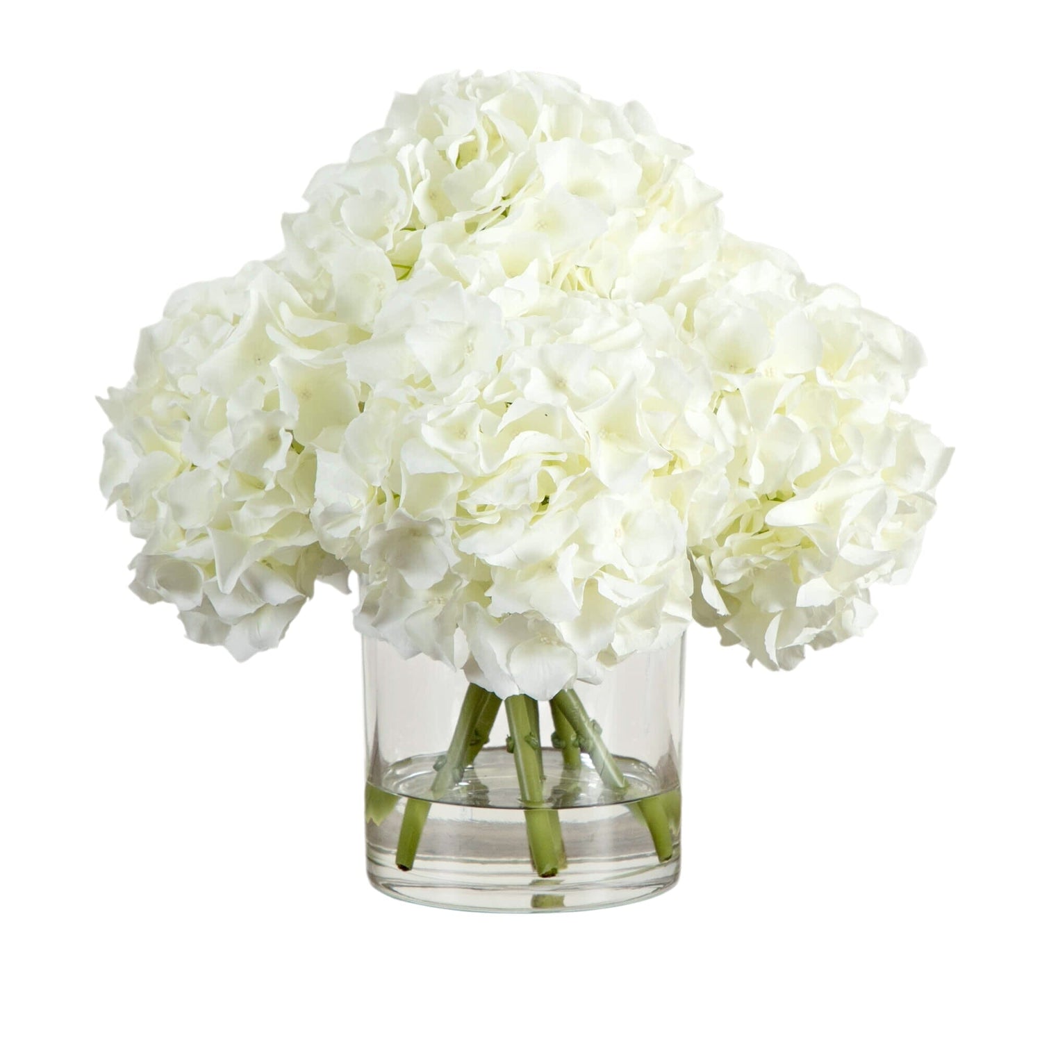 Wedding Collection 14" Artificial Hydrangea Arrangement in Glass Vase
