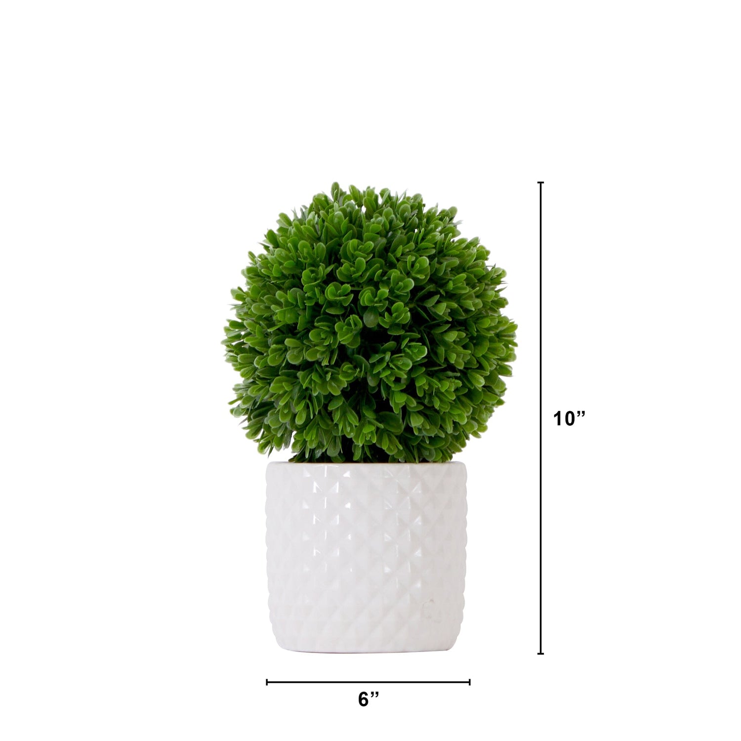 10" Artificial Boxwood Topiary Plant with Decorative Planter