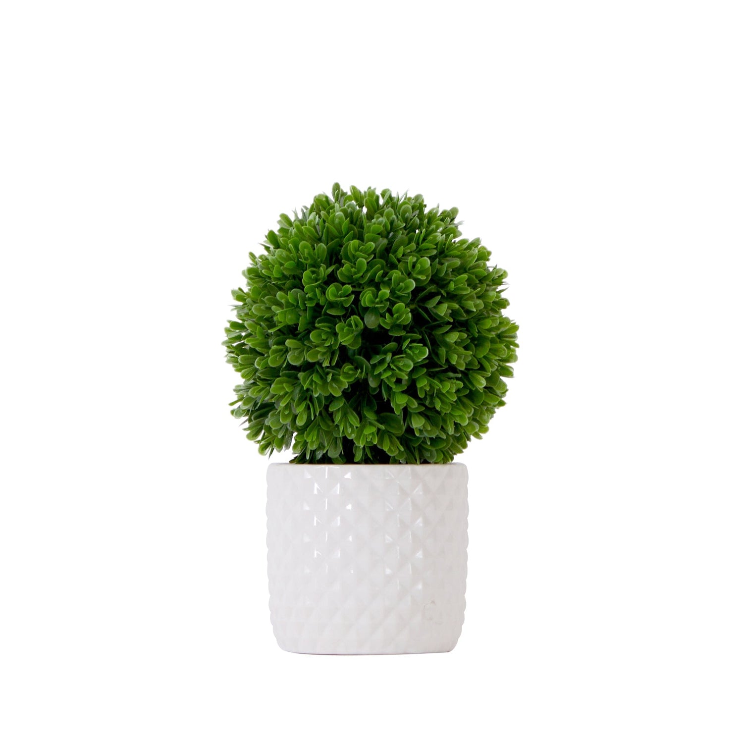 10" Artificial Boxwood Topiary Plant with Decorative Planter
