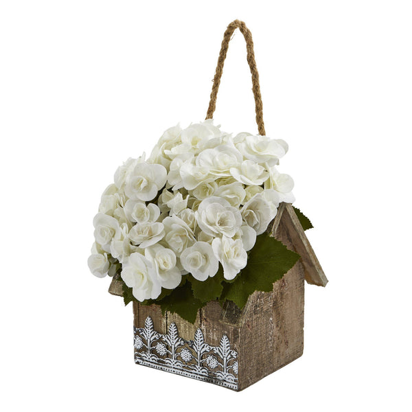 10” Begonia Plant in Hanging Floral Design House Planter