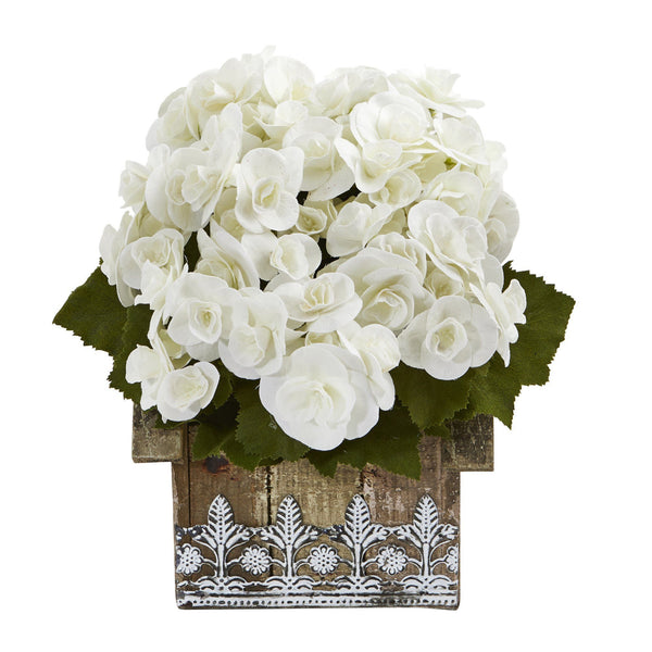 10” Begonia Plant in Hanging Floral Design House Planter