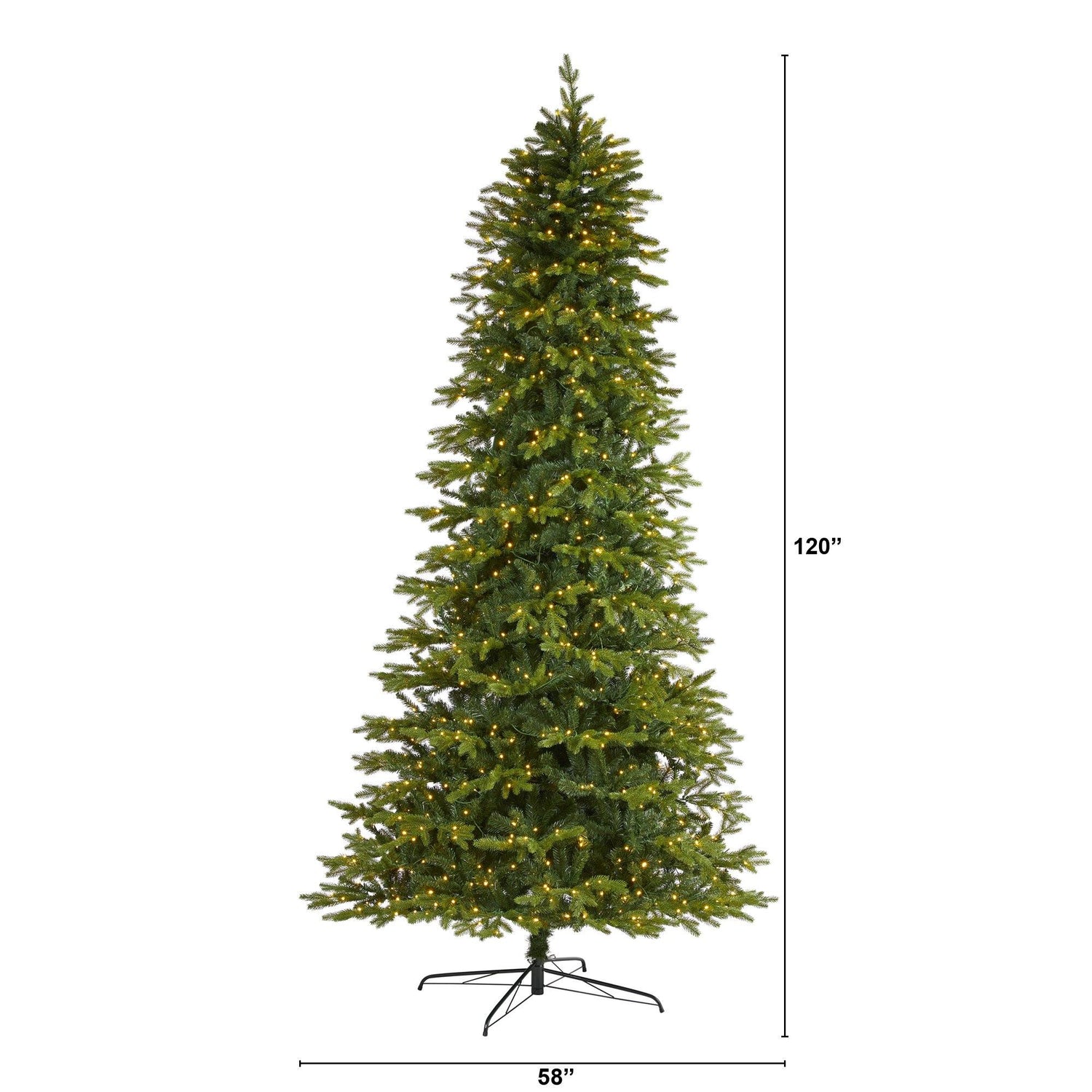 10’ Belgium Fir “Natural Look” Artificial Christmas Tree with 1050 Clear LED Lights