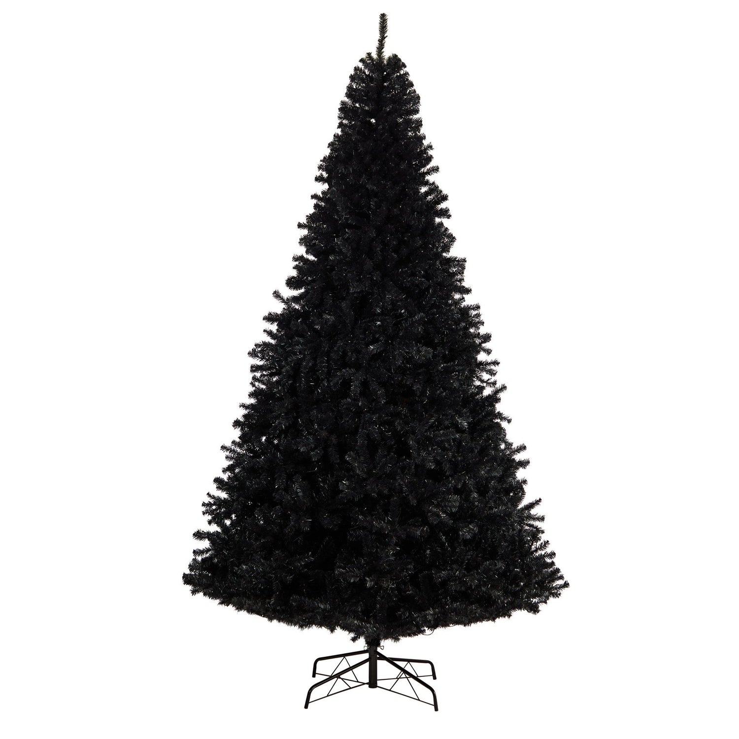 10’ Black Artificial Christmas Tree with 950 Clear LED Lights and 3056 Tips