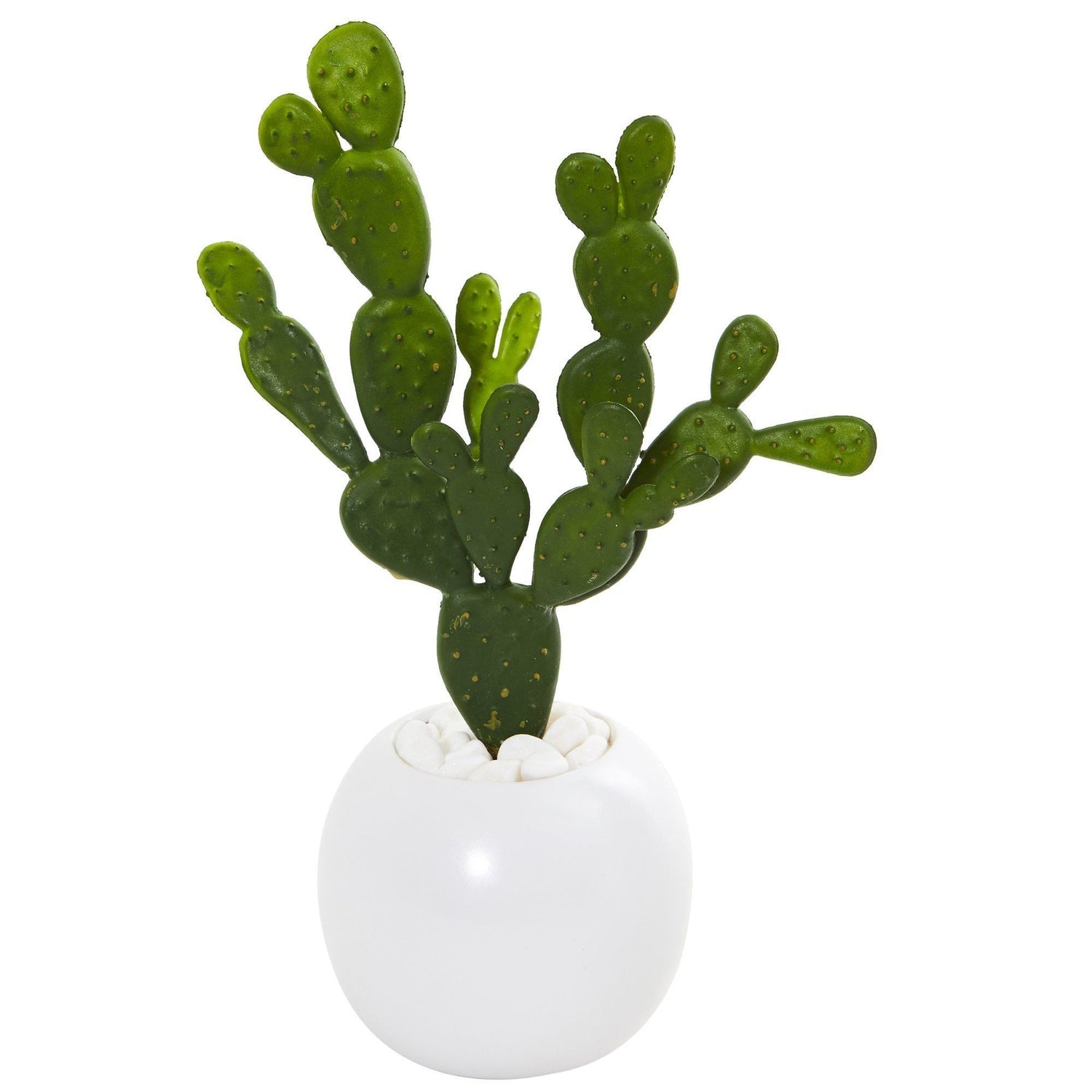 10” Cactus Succulent Artificial Plant in White Vase (Set of 3)