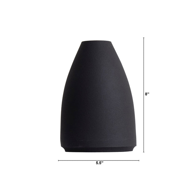 10” Cone Stone Vase Black Matte