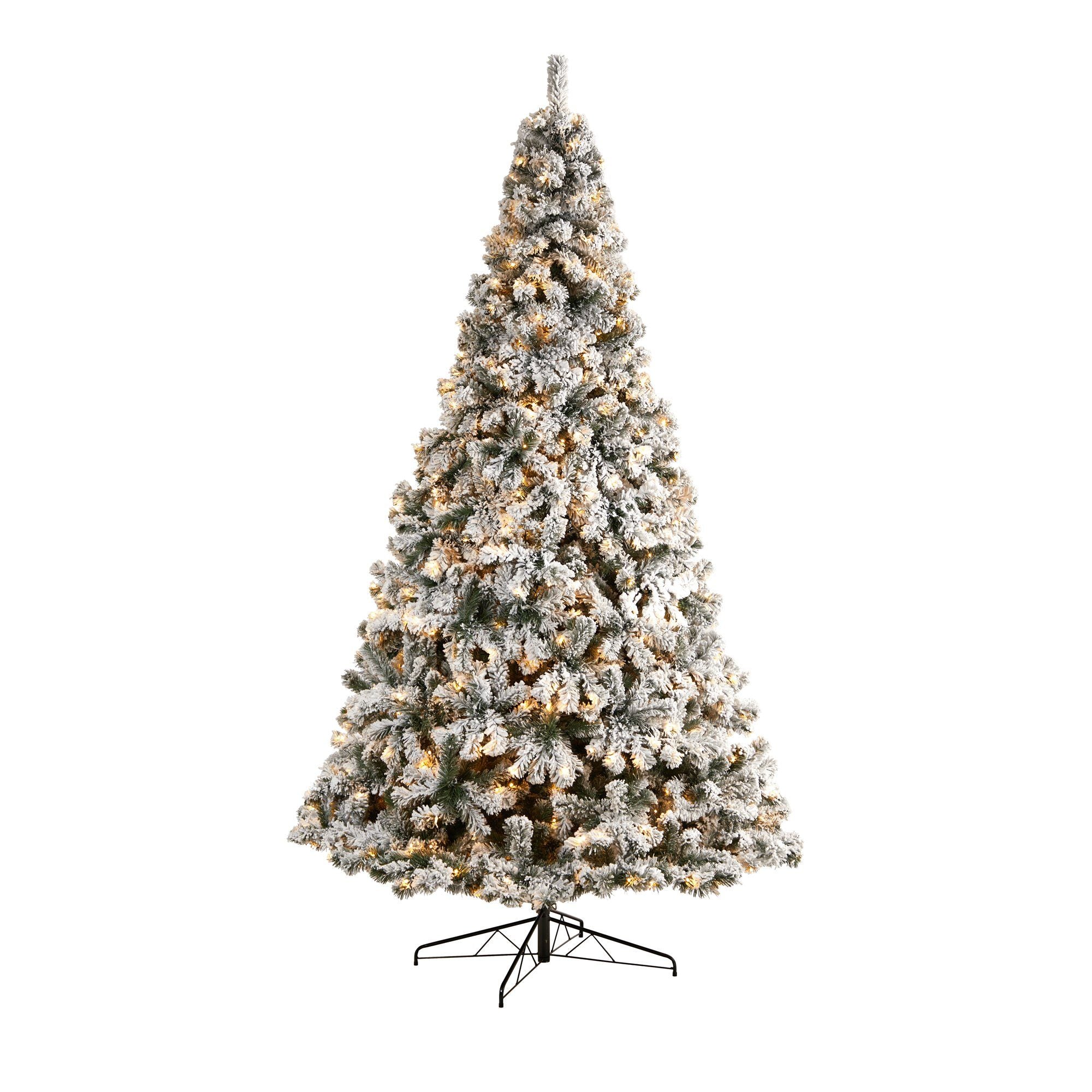 10' Flocked West Virginia Fir Artificial Christmas Tree with 800