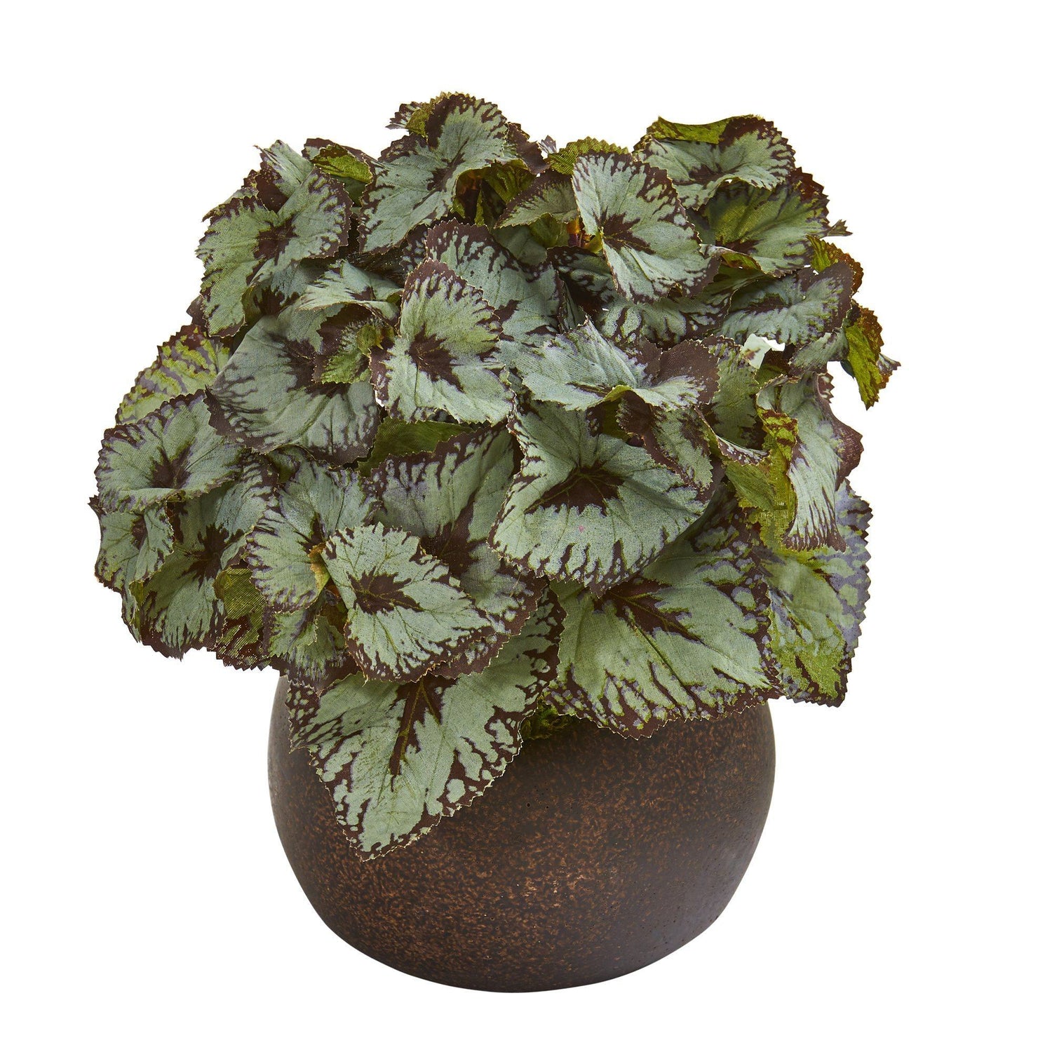 10” Rex Begonia Artificial Plant in Stone Planter