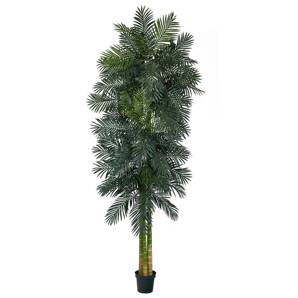 10’ Triple Stalk Golden Cane Artificial Palm Tree