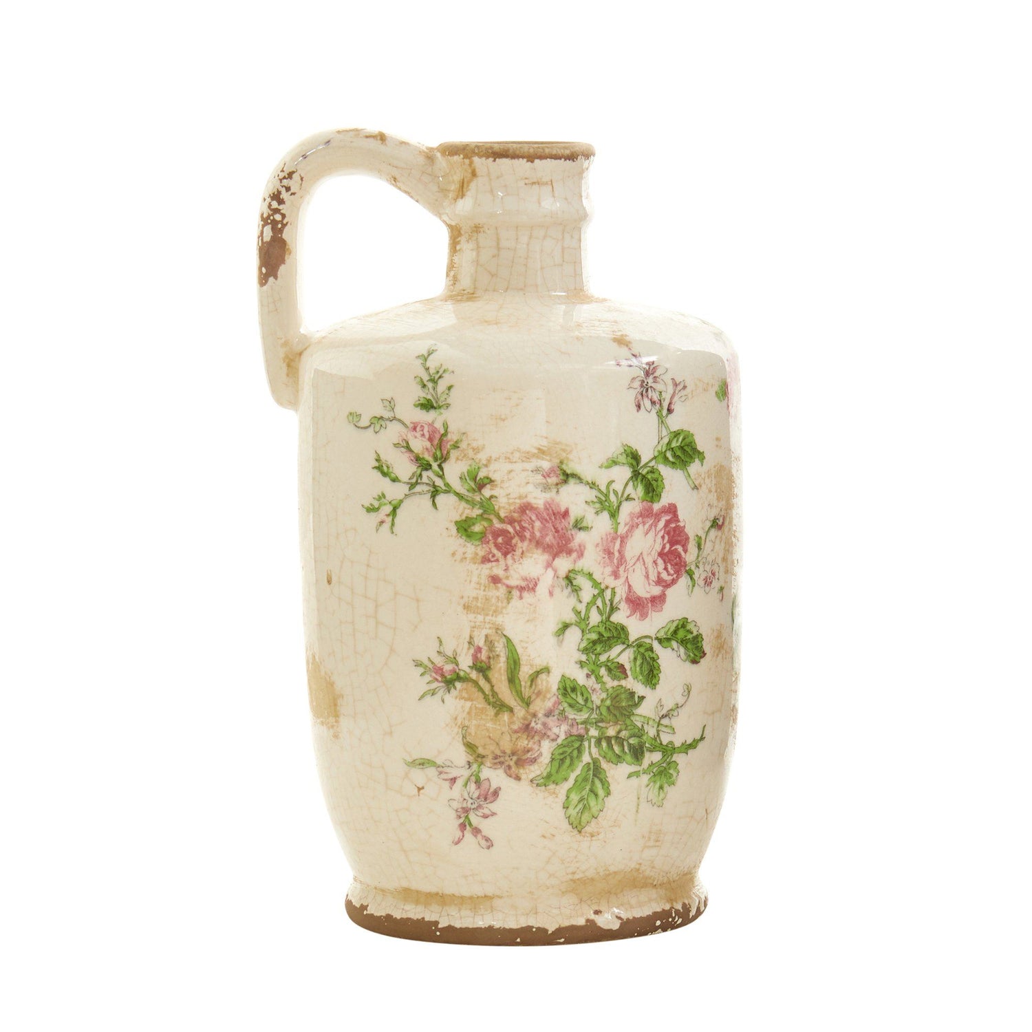 10” Tuscan Ceramic Floral Print Pitcher