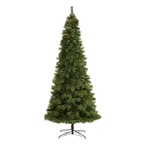10’ White Mountain Pine Artificial Christmas Tree with 1875 Bendable Branches
