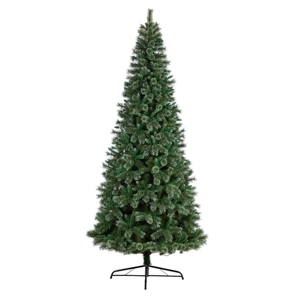 10’ Wisconsin Slim Snow Tip Pine Artificial Christmas Tree with 1050 Clear LED Lights