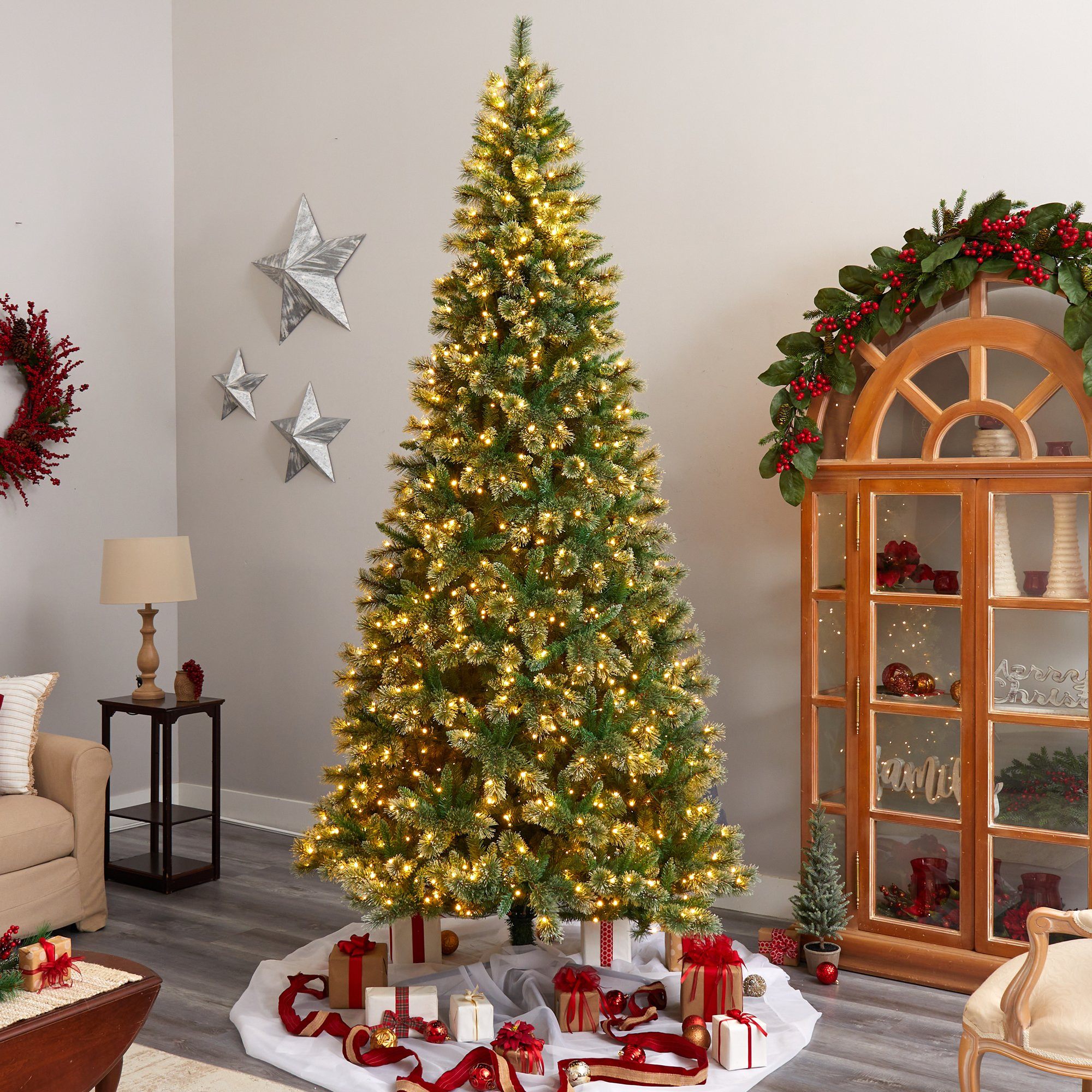10' Wisconsin Slim Snow Tip Pine Artificial Christmas Tree with