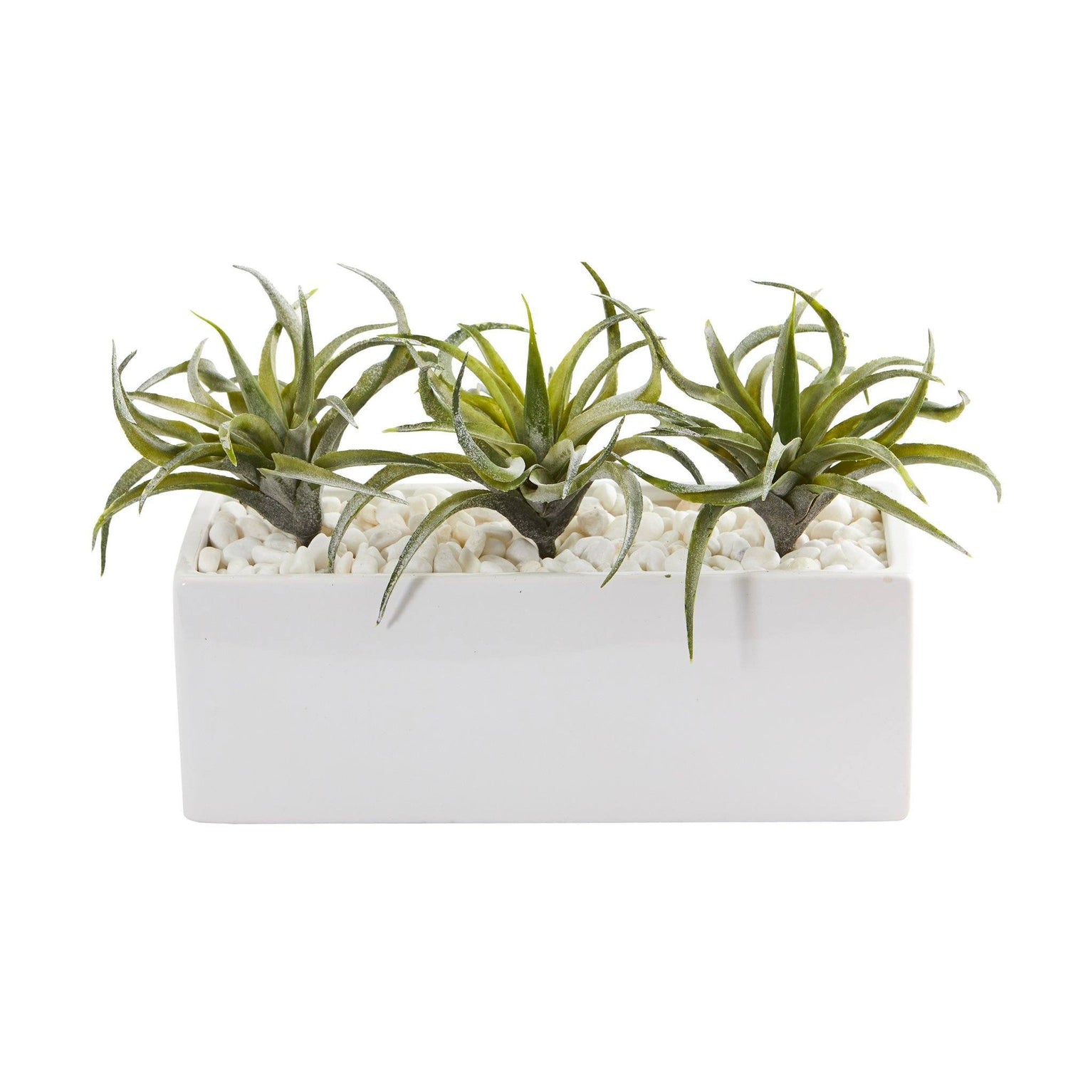 realistic artificial air plants 11” Air Plant Artificial Succulent in White Planter
