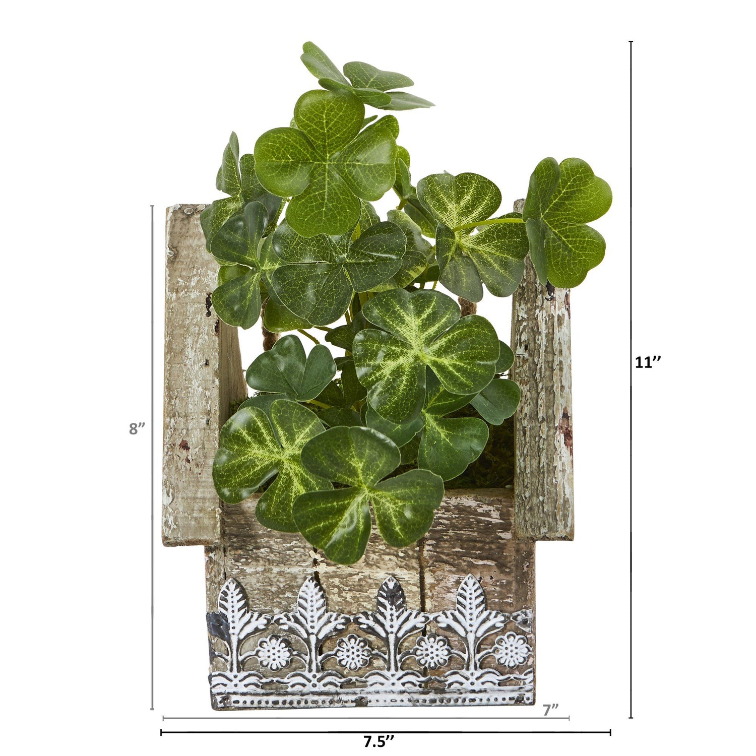 hanging clover plant 11” Clover Artificial Plant in Hanging Floral Design House Planter
