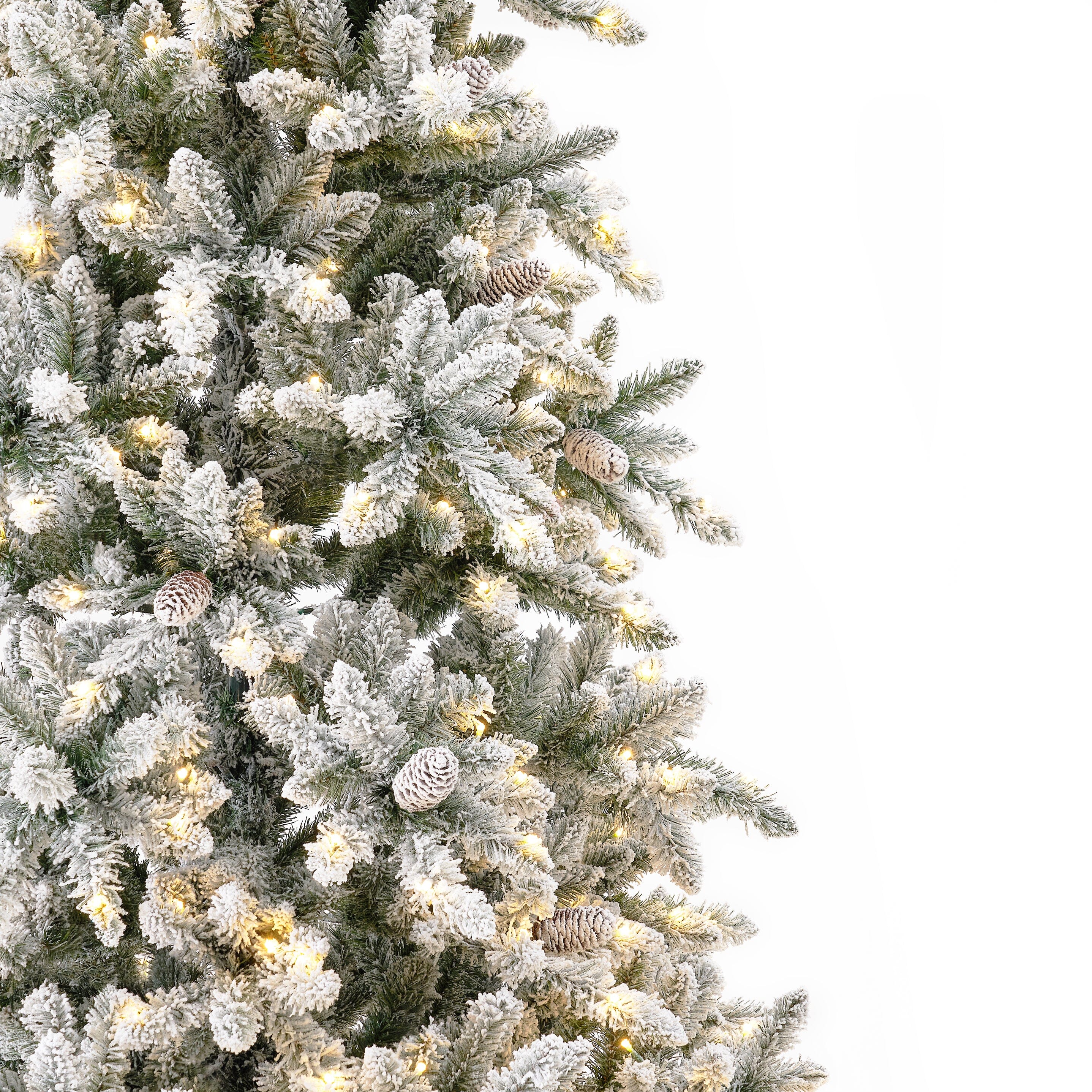 11' Flocked Livingston Fir Artificial Christmas Tree with Pine