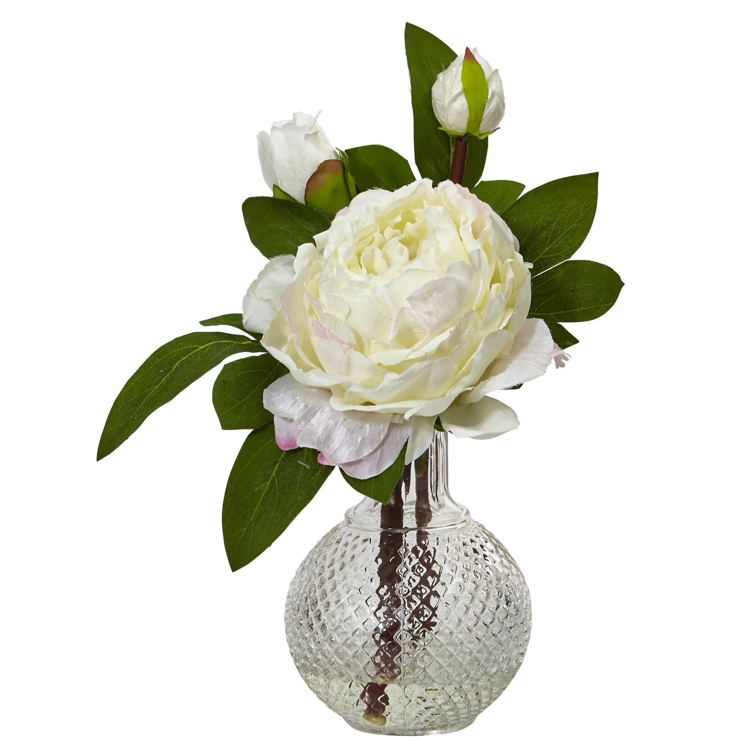 11” Peony with Vase (Set of 2)