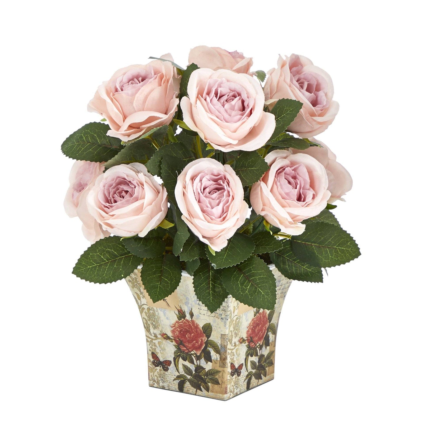 11” Rose Artificial Arrangement in Floral Vase