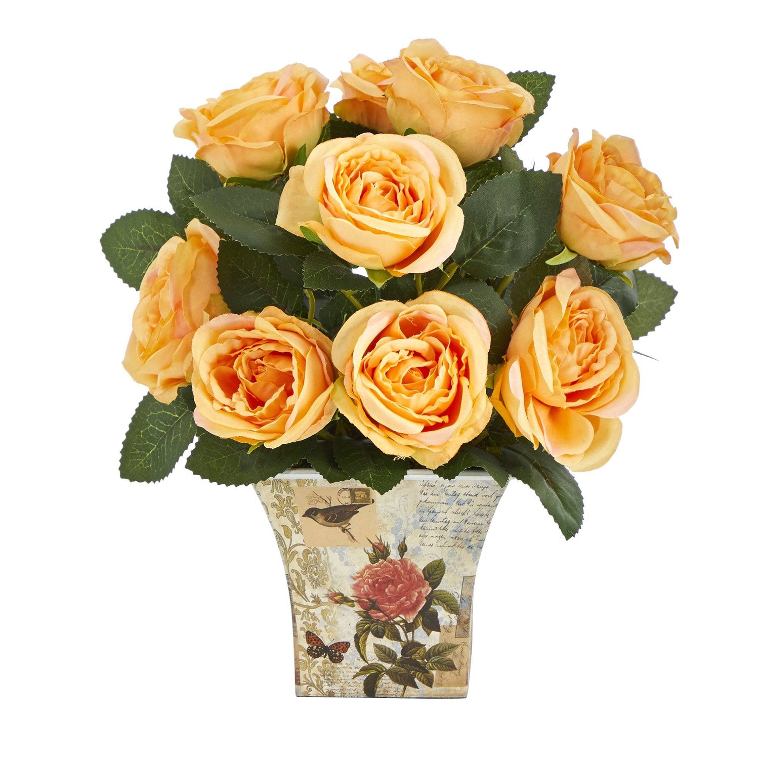 11” Rose Artificial Arrangement in Floral Vase