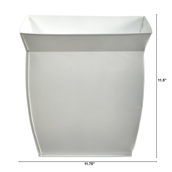 11.75” Fluted Metal Square Planter