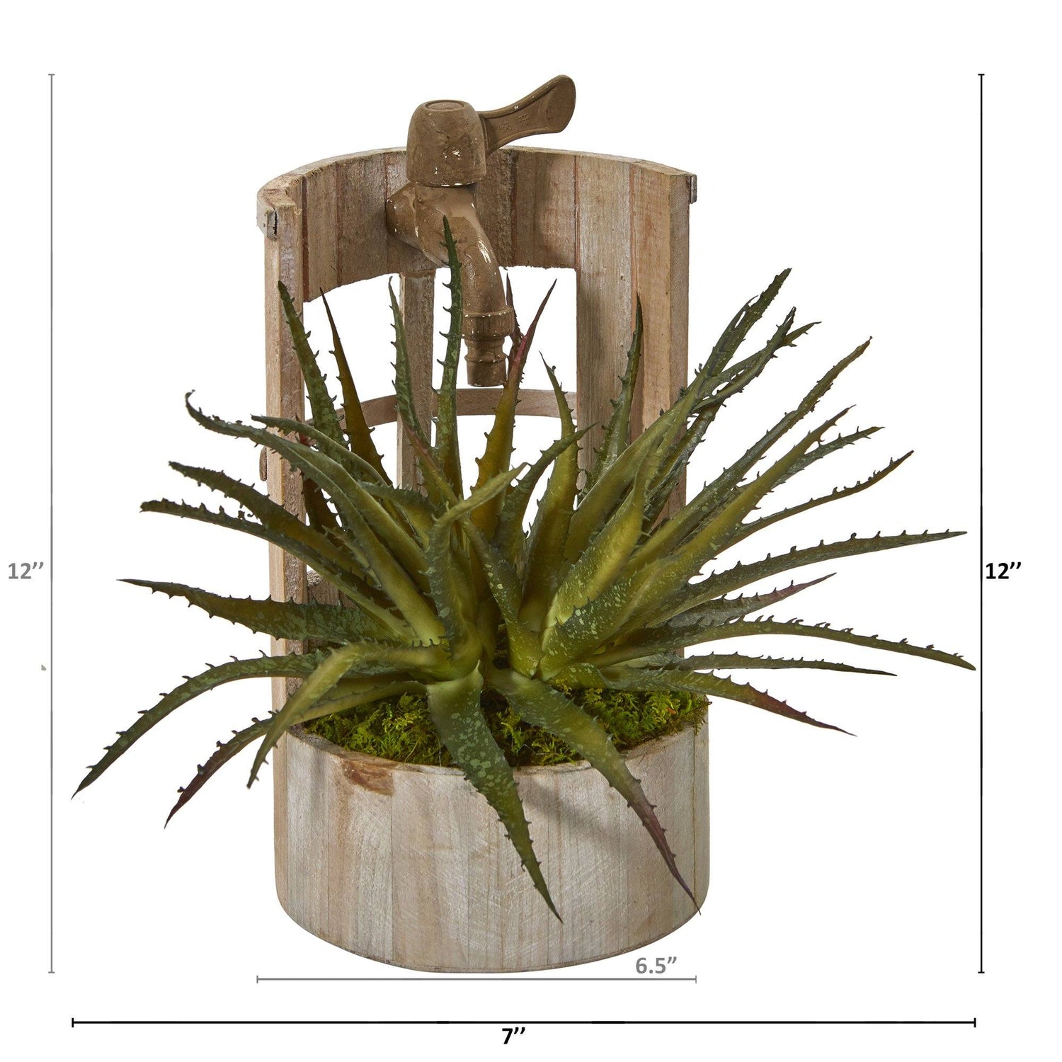 12” Aloe Artificial Plant in Faucet Planter