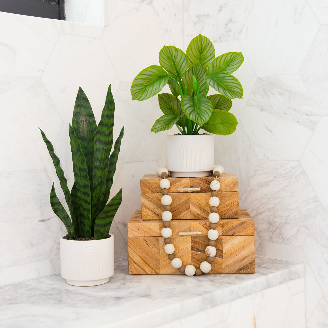 artificial indoor plants for bedroom 12" Artificial Calathea Plant with Decorative Planter