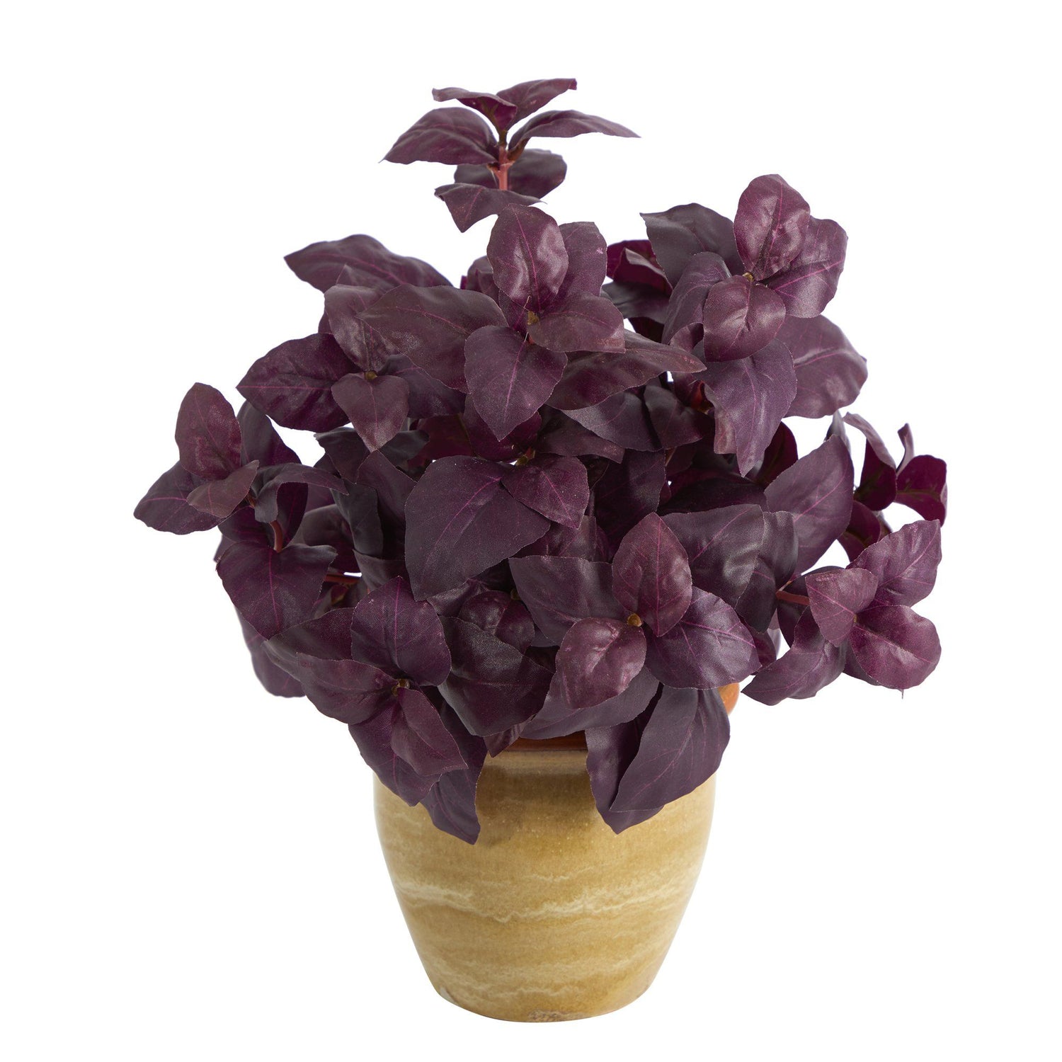 12” Basil Artificial Plant in Ceramic Planter