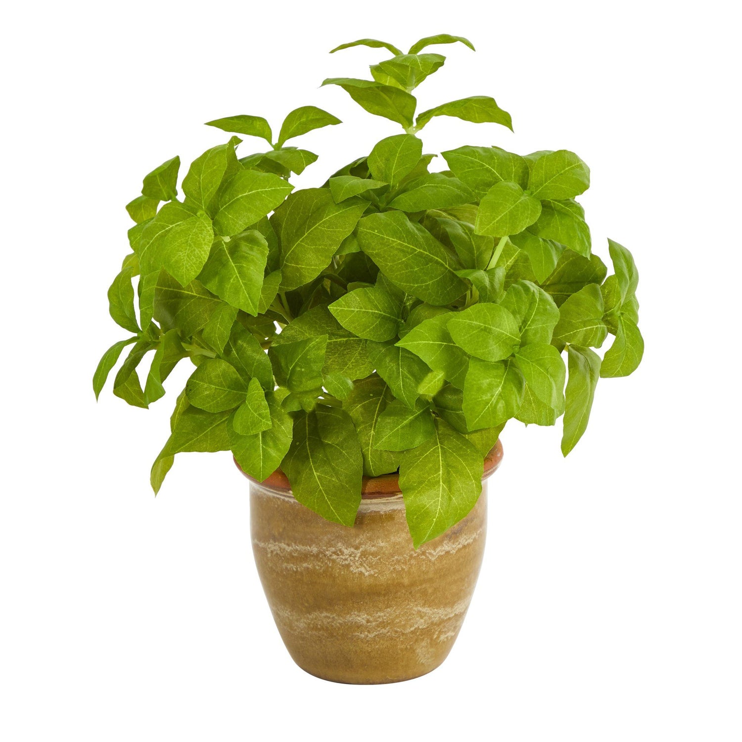 12” Basil Artificial Plant in Ceramic Planter