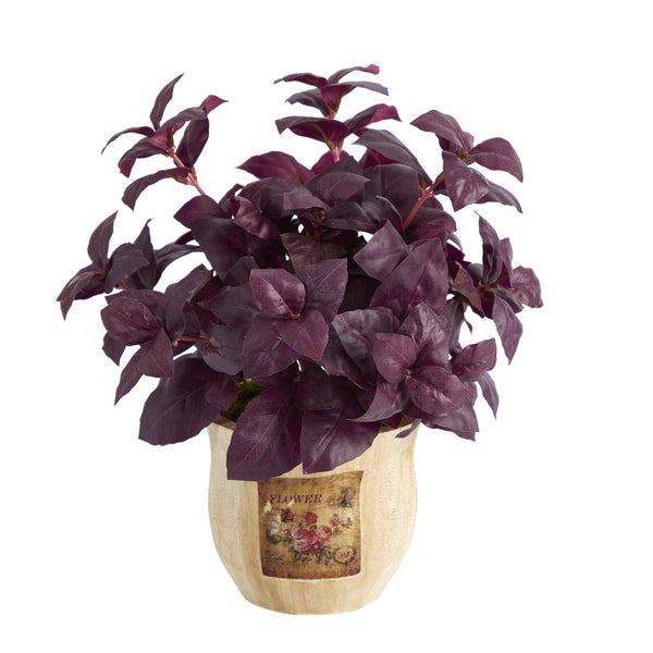 12” Basil Artificial Plant in Decorative Planter