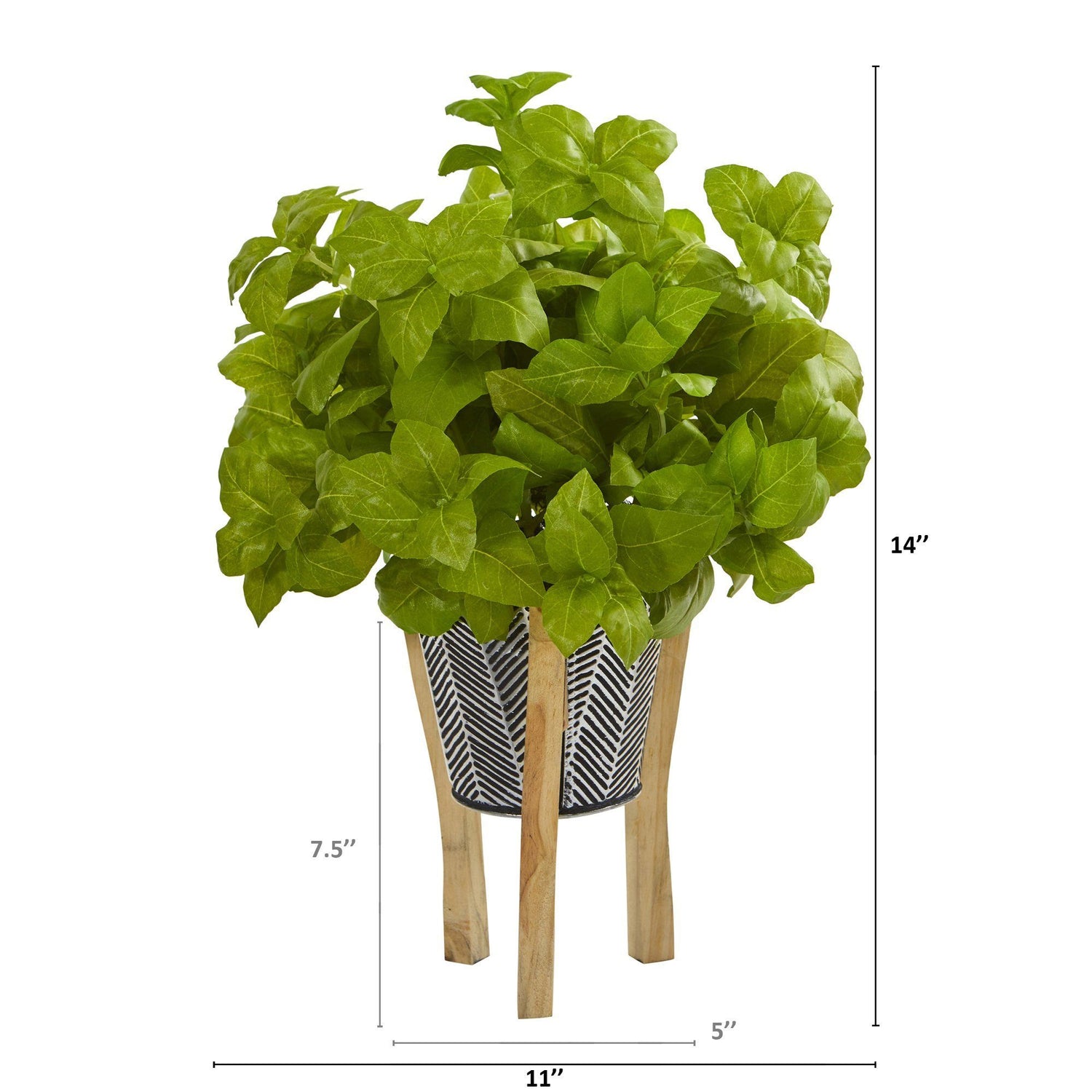 12” Basil Artificial Plant in Tin Planter with Legs (Set of 2)