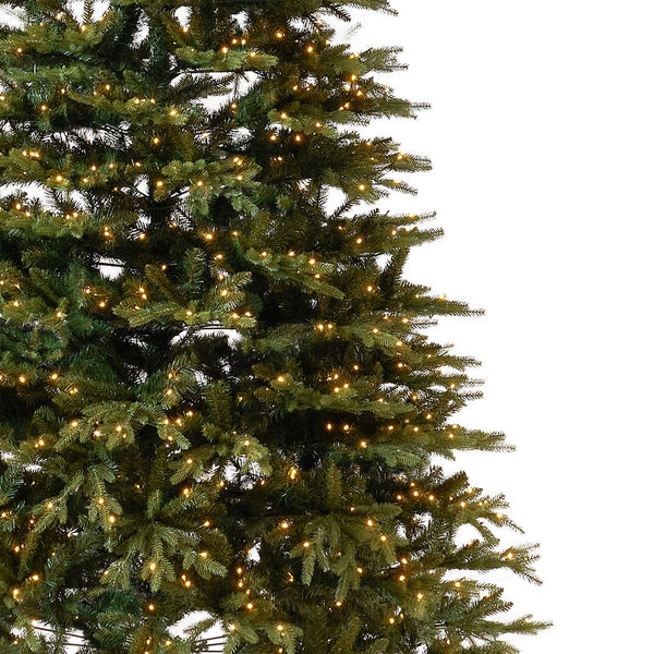 12’ Belgium Fir “Natural Look” Artificial Christmas Tree with 1500 Clear LED Lights and 4962 Bendable Branches