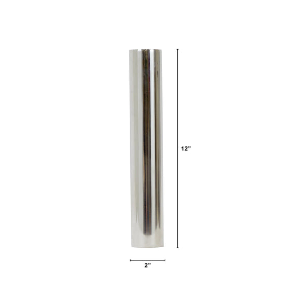 12” Cylinder Chrome Vase