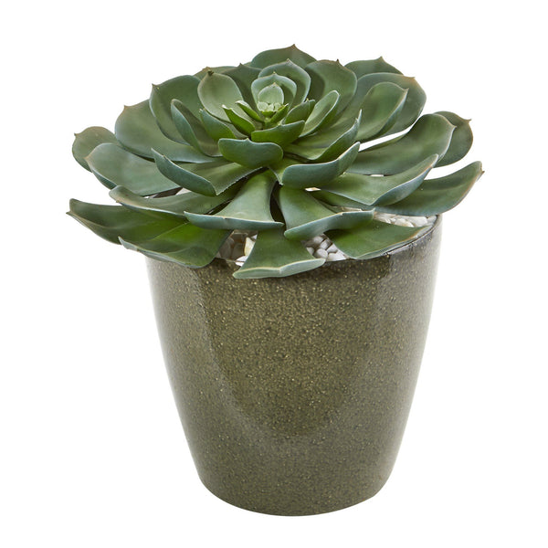 12” Giant Echeveria Succulent Artificial Plant in Planter