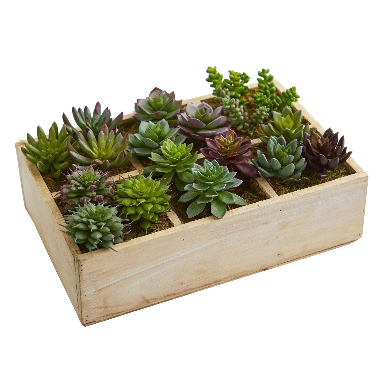 succulent planter tray 12” Mixed Succulent Garden in Tray Artificial Plant