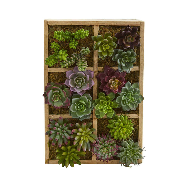 12” Mixed Succulent Garden in Tray Artificial Plant